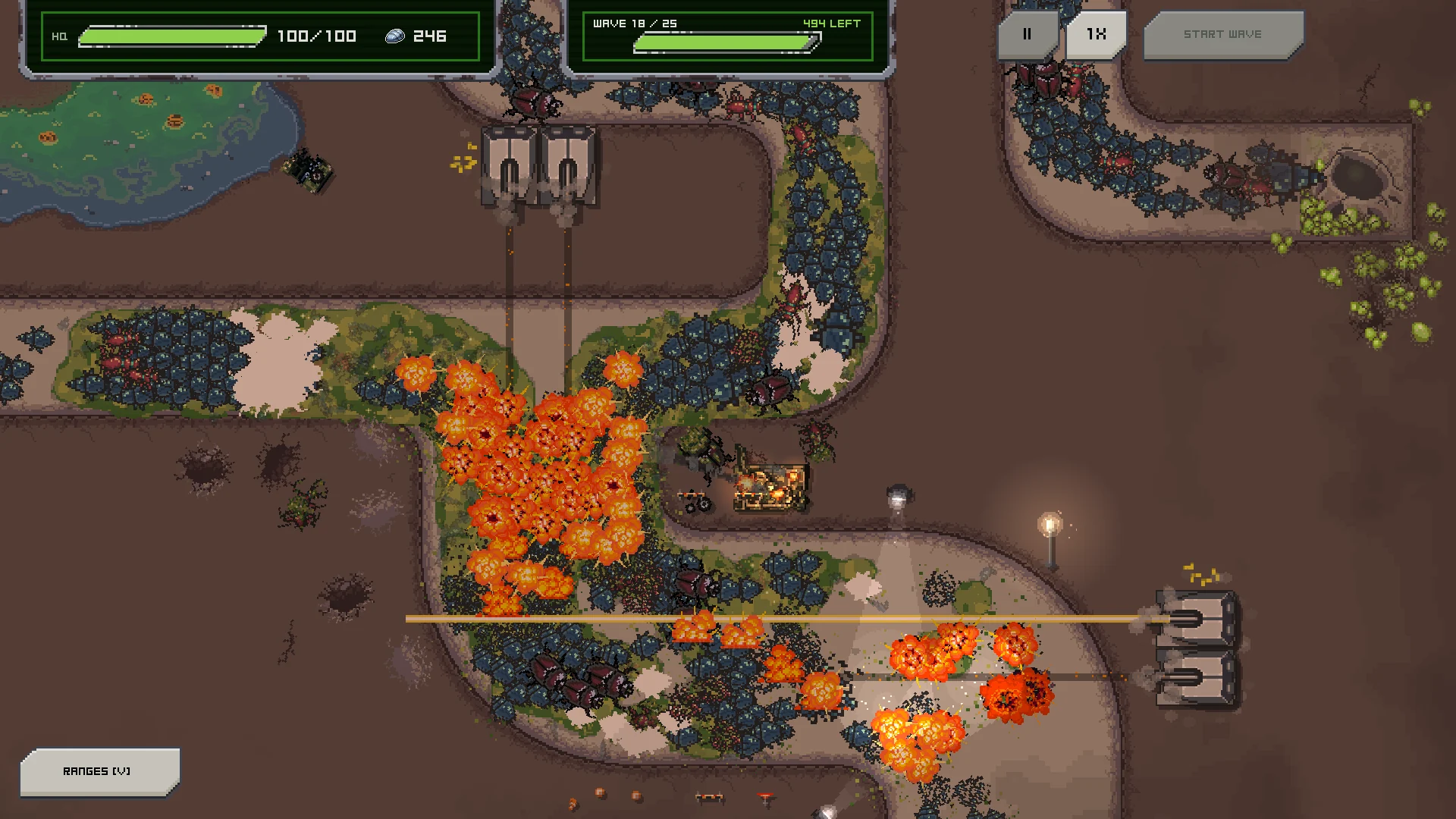 Swarmfall: Explosion chain